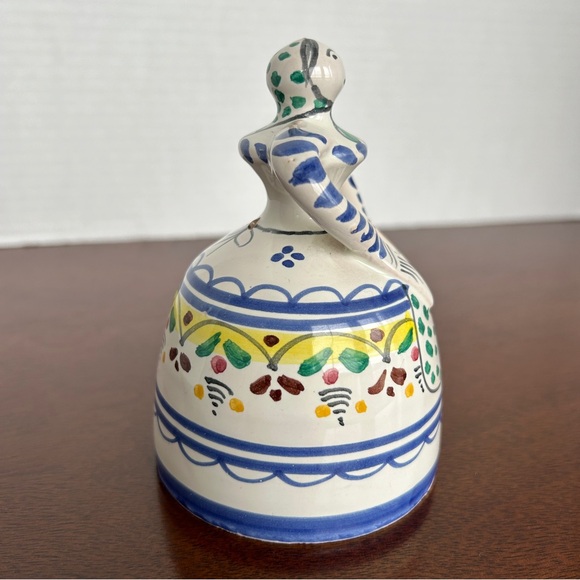 Talavera Franpesa Lady Figurine Bell Signed - Picture 5 of 8